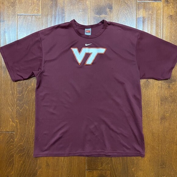 Nike Team Vintage Y2K Virginia Tech Hokies Maroon Orange Polyester Men's XL - Picture 3 of 7